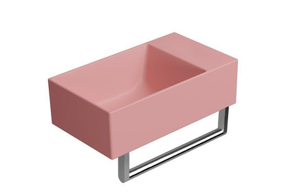 KUBE X Lavoar ceramic 40x23cm, fără orificiu baterie, dreapta/stânga, blush mat