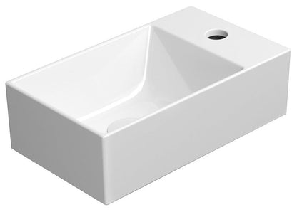KUBE X lavoar ceramic 40×23 cm, stânga/dreapta, alb ExtraGlaze