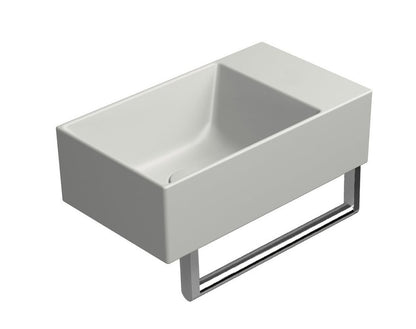 KUBE X Lavoar ceramic 40x23cm, muchie inferioară rectificată, fără orificiu baterie, dreapta/stânga, negru mat