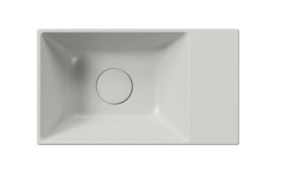 KUBE X Lavoar ceramic 40x23cm, muchie inferioară rectificată, fără orificiu baterie, dreapta/stânga, negru mat