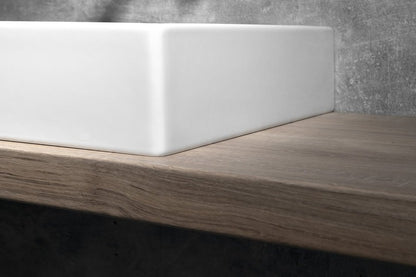 KUBE X Lavoar ceramic 40x23cm, muchie inferioară rectificată, fără orificiu baterie, dreapta/stânga, negru mat