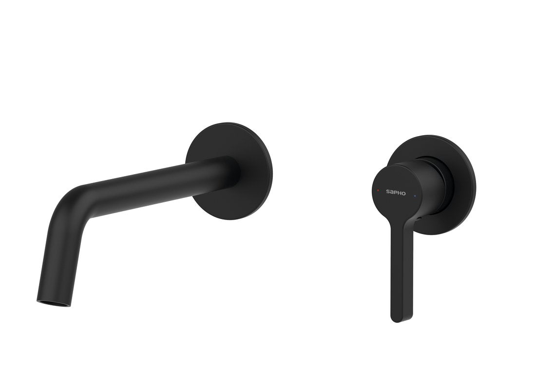 ICONIC Baterie lavoar încastrată 2 orificii, negru mat