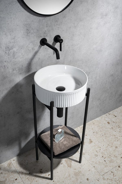 ICONIC Baterie lavoar încastrată 2 orificii, negru mat