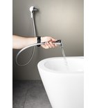 ICONIC Baterie bideu încastrată cu duș stop, formă rotundă, crom