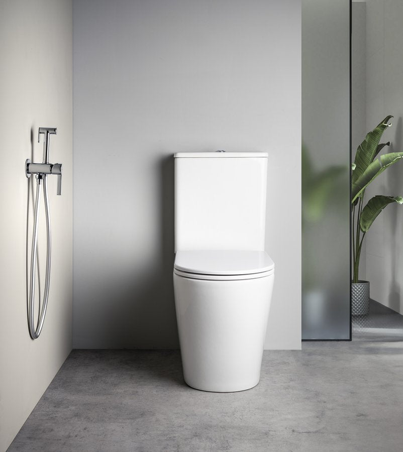 ICONIC Baterie bideu încastrată cu duș stop, formă rotundă, crom