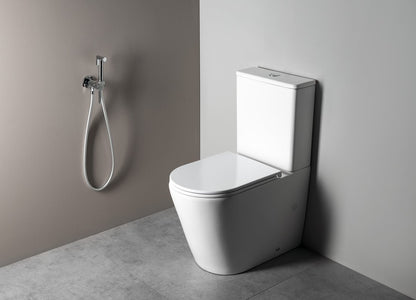 ICONIC Baterie bideu încastrată cu duș stop, formă rotundă, crom