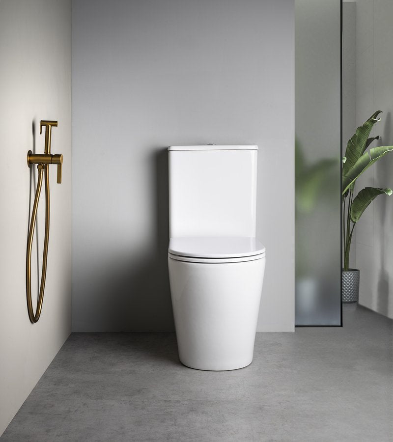 ICONIC Baterie bideu încastrată cu duș stop, formă rotundă, auriu mat