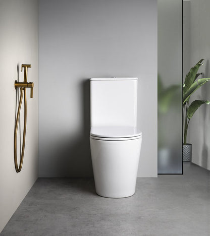 ICONIC Baterie bideu încastrată cu duș stop, formă rotundă, auriu mat