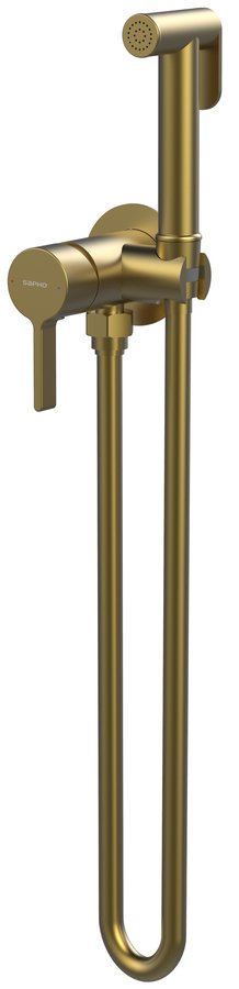 ICONIC Baterie bideu încastrată cu duș stop, formă rotundă, auriu mat