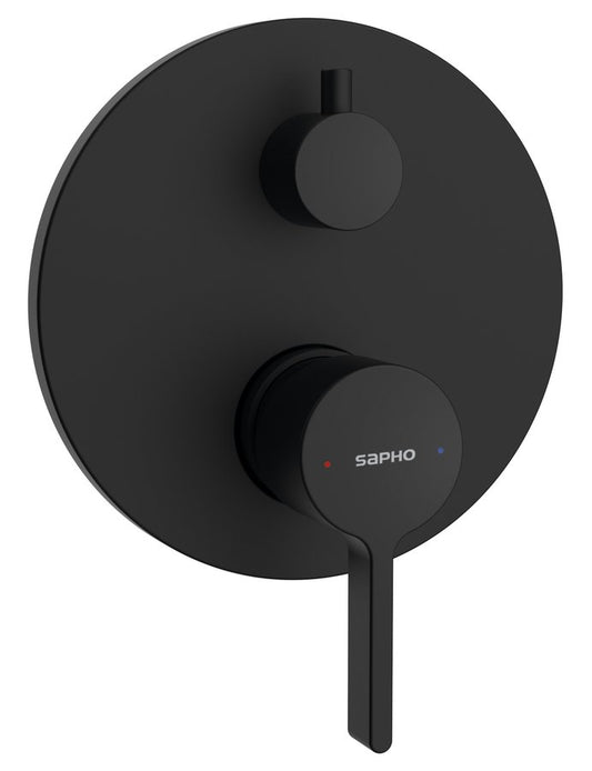 ICONIC Baterie duș încastrată, 2 ieșiri, negru mat