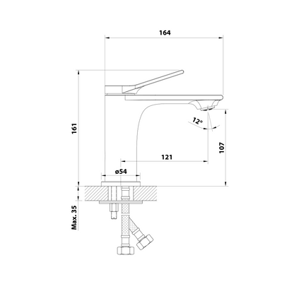 BOLERO Baterie lavoar, crom