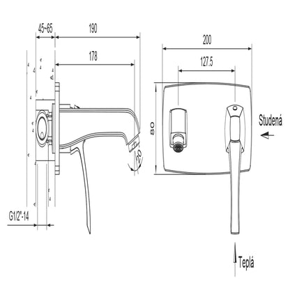 DREAMART Baterie lavoar încastrată, crom