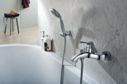 DREAMART Baterie cadă montaj pe perete, crom