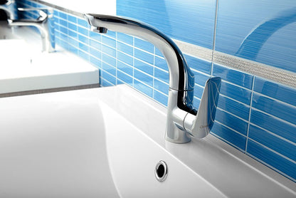 FLY Baterie lavoar cu pipă rotativă, fără ventil, cartuș ECO, crom