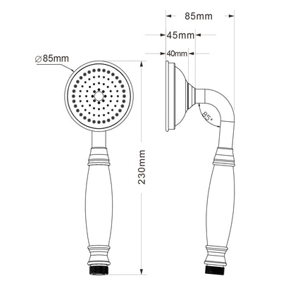 DREAMART Duș de mână 230 mm, crom