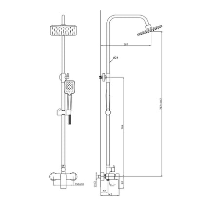 FACTOR Set duș combinat, crom