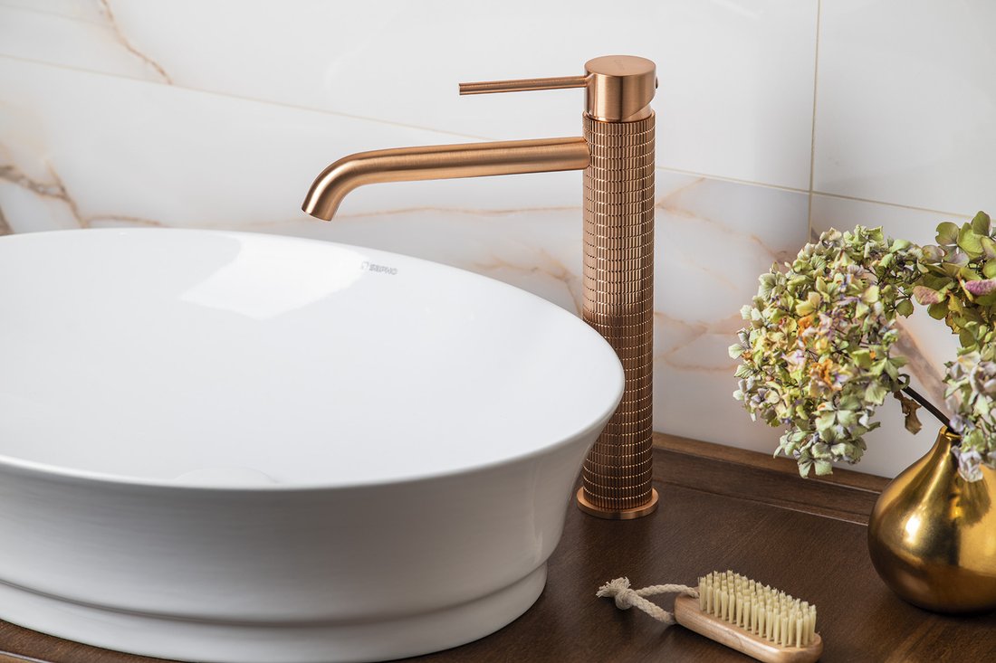 FLAWO Baterie lavoar înaltă, cupru mat