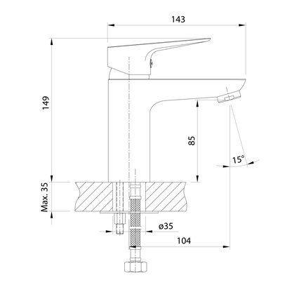 KID Baterie lavoar pe blat, color/crom