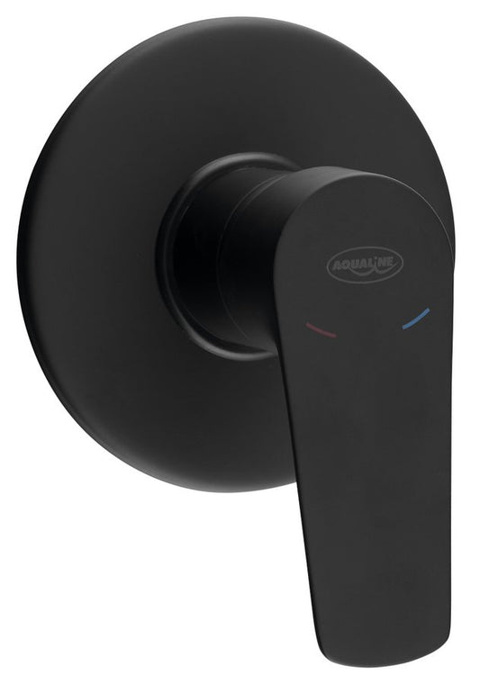 LOTTA Baterie duș încastrată cu monocomandă, 1 cale, negru mat