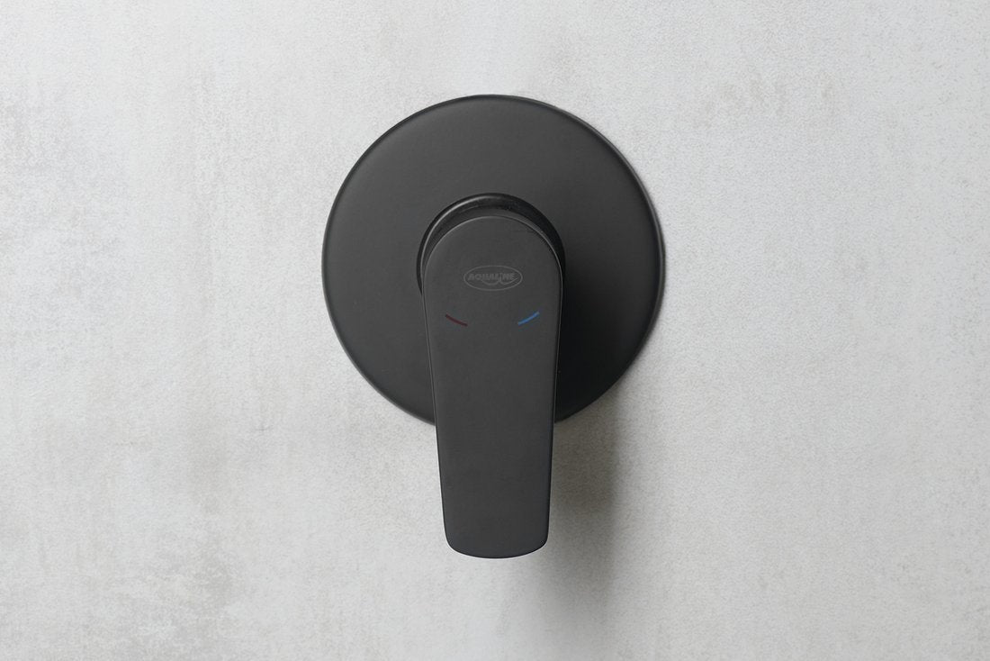 LOTTA Baterie duș încastrată cu monocomandă, 1 cale, negru mat