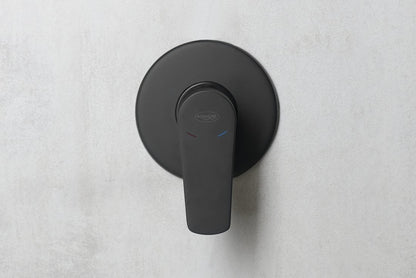 LOTTA Baterie duș încastrată cu monocomandă, 1 cale, negru mat