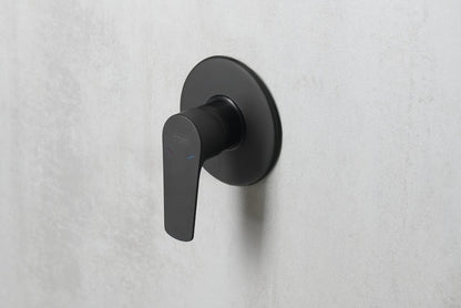 LOTTA Baterie duș încastrată cu monocomandă, 1 cale, negru mat