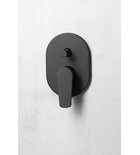 LOTTA Baterie duș încastrată cu monocomandă, 2 căi, negru mat