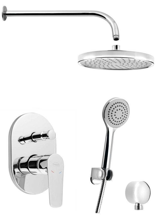 LOTTA Set duș încastrat cu baterie monocomandă, 2 ieșiri, crom