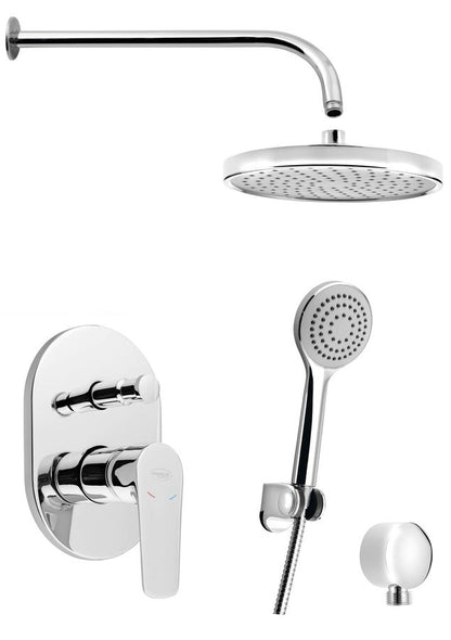 LOTTA Set duș încastrat cu baterie monocomandă, 2 ieșiri, crom