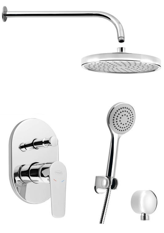 LOTTA Set duș încastrat cu baterie monocomandă, 2 ieșiri, crom