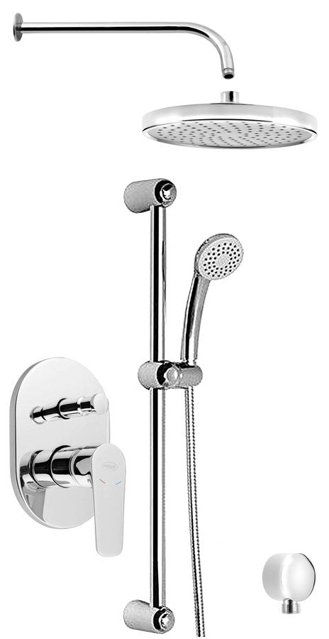 LOTTA Set duș încastrat cu baterie monocomandă, 2 ieșiri, crom