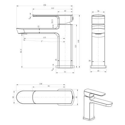 MIXONA Baterie lavoar 25, crom