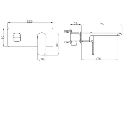 MIXONA Baterie lavoar încastrată, crom