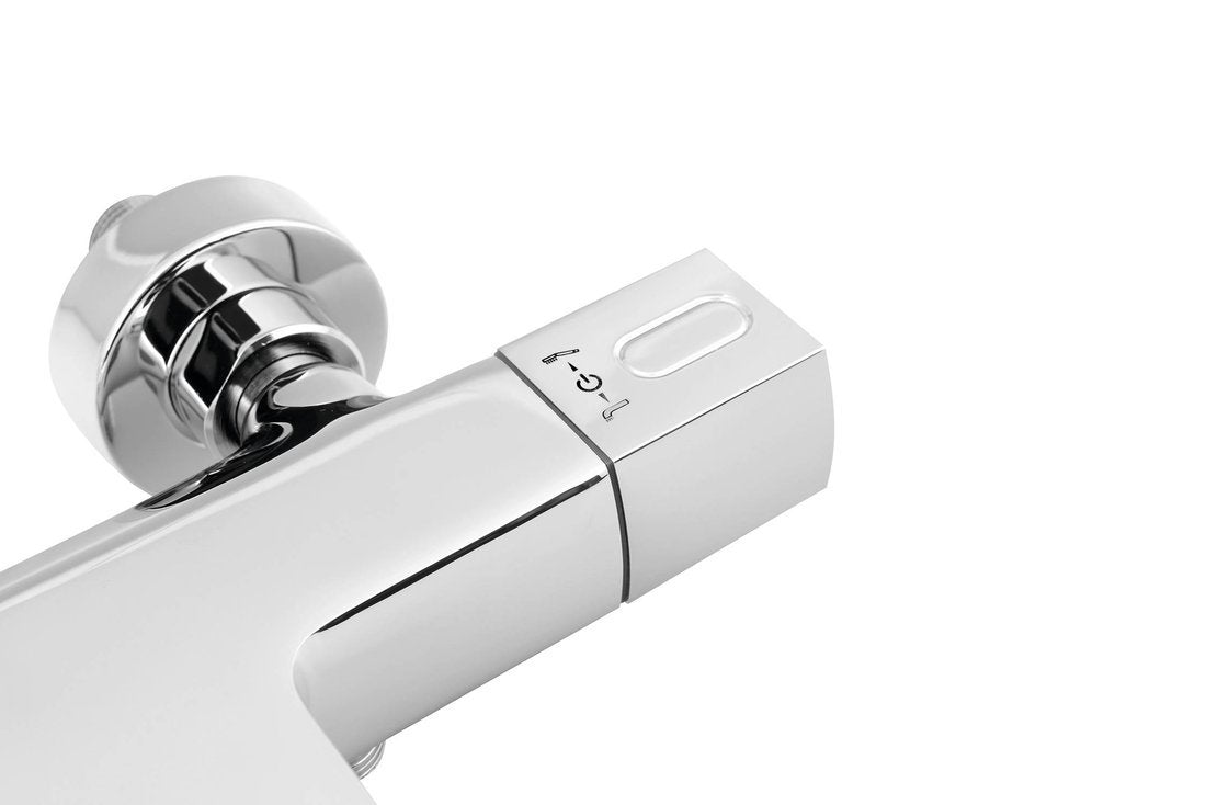 MIXONA Baterie cadă termostatică montaj pe perete, crom