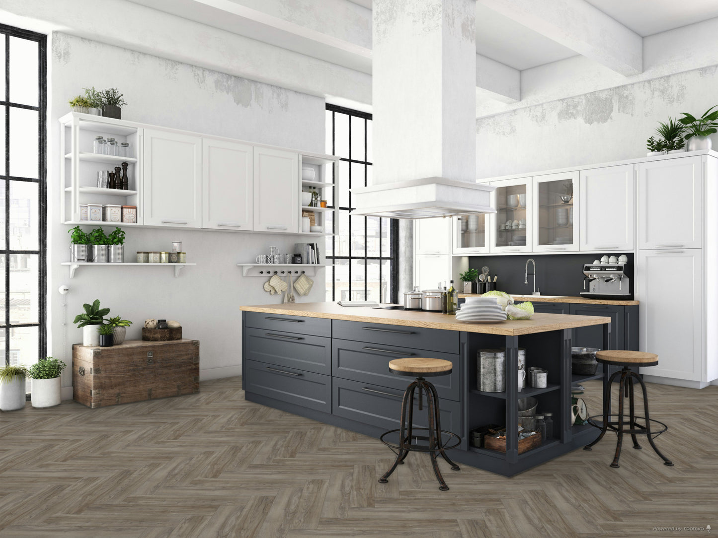 HERRINGBONE CASTLE Montmelo Oak Silver MH1004
