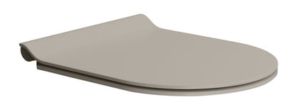 PURA capac WC SLIM cu închidere lentă, Quick Release, tortora mat/crom