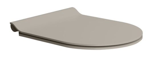 PURA capac WC SLIM cu închidere lentă, Quick Release, tortora mat/crom