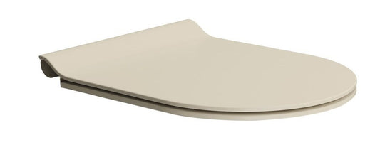 PURA capac WC SLIM cu închidere lentă, Quick Release, creta mat/crom
