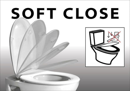 PURA capac WC SLIM cu închidere lentă, Quick Release, alb mat/crom