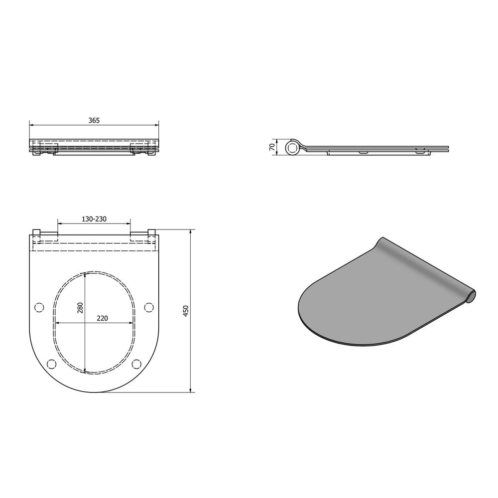 TOILET Capac WC, SLIM, Soft Close, Quick Release, blush mat/crom