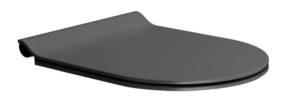 PURA capac WC SLIM cu închidere lentă, Quick Release, negru mat/crom