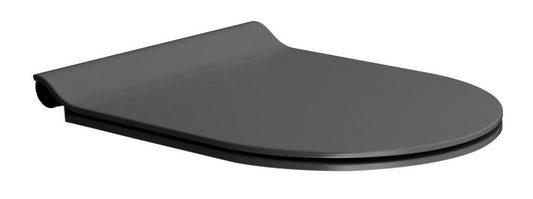 PURA capac WC SLIM cu închidere lentă, Quick Release, negru mat/crom