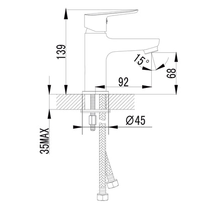SMALL Baterie lavoar mică pentru toaletă, crom