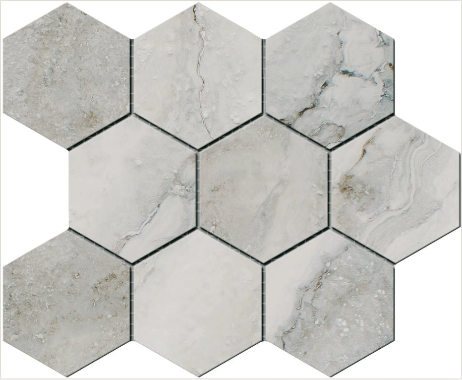 TRAVERTINO DI CARACALLA ANTRACITA HEXA 35.5x29.2 MAT