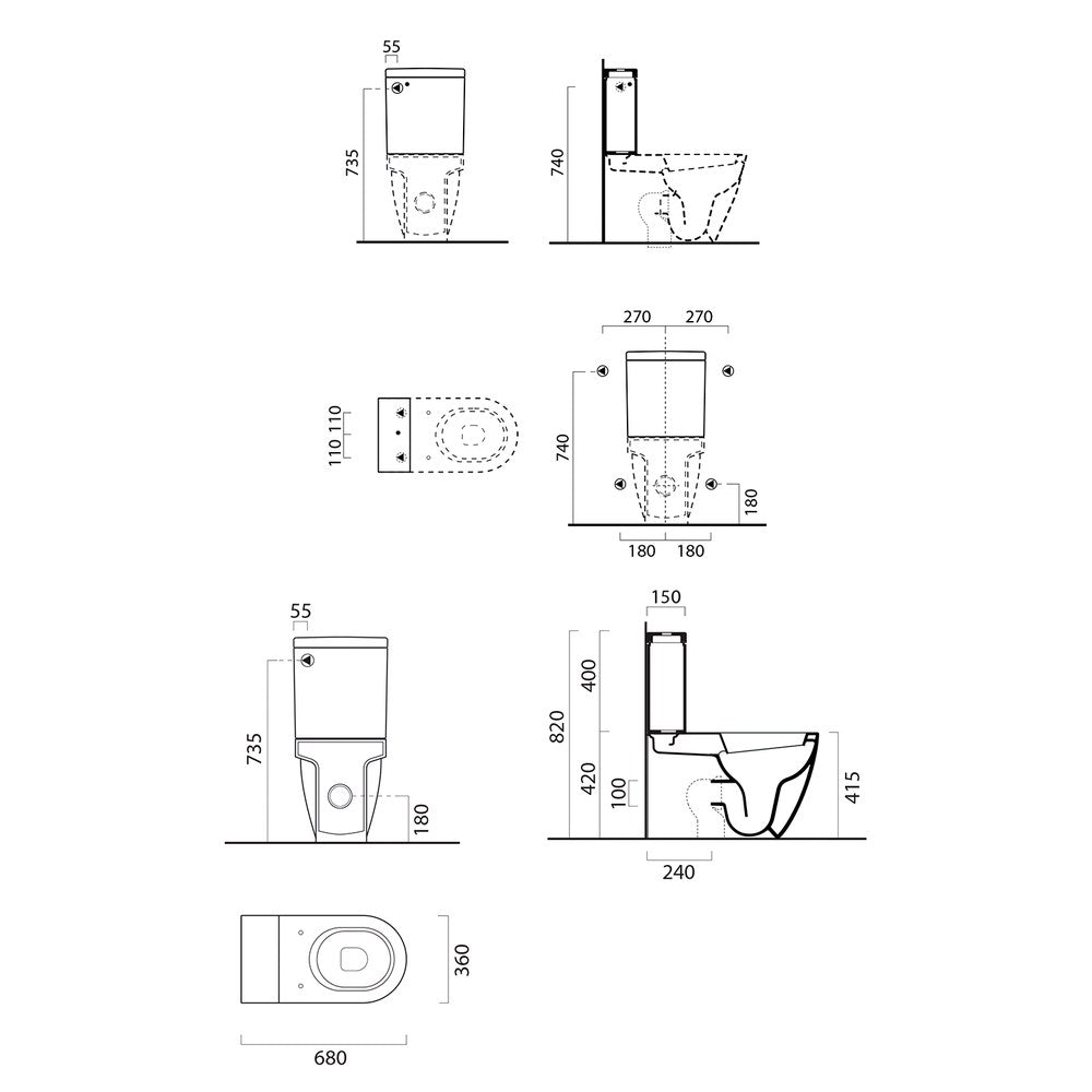 PURA WC compact, evacuare S/P, alb ExtraGlaze
