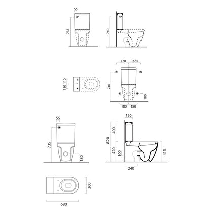 PURA WC compact, evacuare S/P, alb ExtraGlaze