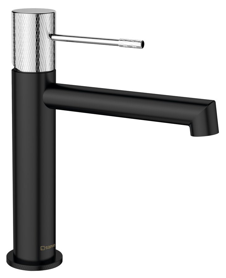 SOLARIS Baterie lavoar, negru mat/crom