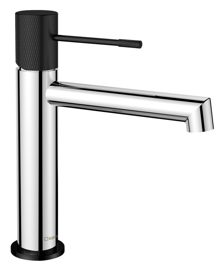 SOLARIS Baterie lavoar, crom/negru mat