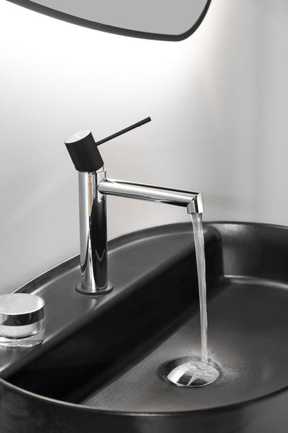 SOLARIS Baterie lavoar, crom/negru mat