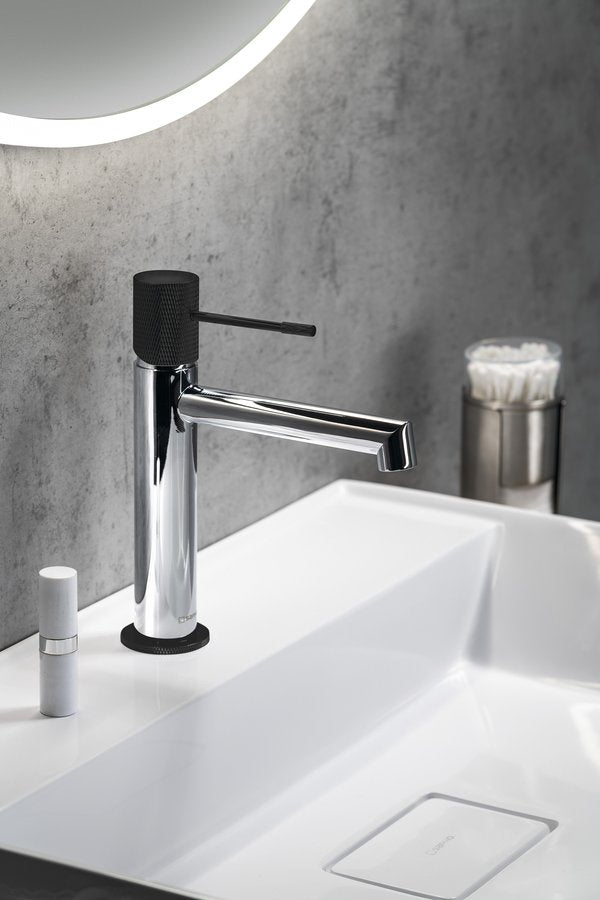 SOLARIS Baterie lavoar, crom/negru mat